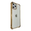 Devia Glitter Shockproof iPhone 12 / 12 Pro (6,1") ütésálló átlátszó hátlap tok arany kerettel