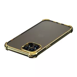   iPhone 12 Pro Max (6,7") ütésálló hátlap tok, TPU tok, átlátszó / arany kerettel, Devia Glitter Shockproof