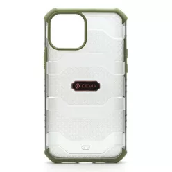   iPhone 12 Pro Max (6,7") ütésálló hátlap tok, TPU tok, átlátszó / zöld kerettel, Devia Vanguard