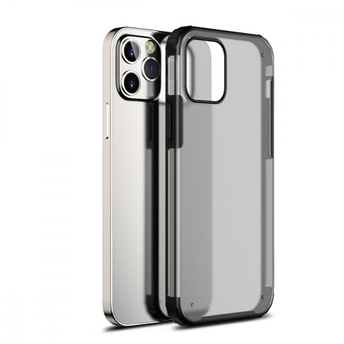Devia Pioneer iPhone 12 Mini (5,4") ütésálló átlátszó hátlap tok fekete kerettel