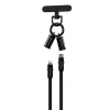 Type-C - iPhone 8pin gyorstöltő adatkábel, nylon fonott, 1.2M, 27W, fekete, Devia 2in1
