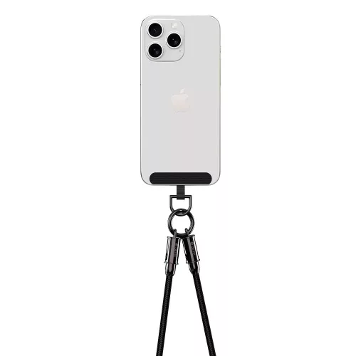 Type-C - iPhone 8pin gyorstöltő adatkábel, nylon fonott, 1.2M, 27W, fekete, Devia 2in1