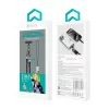 Type-C - iPhone 8pin gyorstöltő adatkábel, nylon fonott, 1.2M, 27W, fekete, Devia 2in1