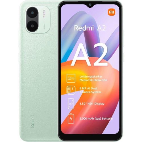 Xiaomi Redmi A2 mobiltelefon, 2GB/32GB, dual sim, zöld (Light Green) 
