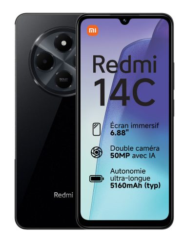 Xiaomi Redmi 14C mobiltelefon, 4GB/128GB, dual sim, fekete (Midnight Black)