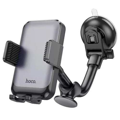 Szélvédőre / műszerfalra helyezhető autós tartó, 360° fordítható, 4.7"-7", fekete, Hoco H27