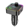 Bluetooth FM transmitter, 1xUSB / 1xType-C, QC3.0 / PD 30W, BT5.0, fekete, Hoco Pole E81
