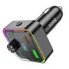 Bluetooth FM transmitter, 1xUSB / 1xType-C, QC3.0 / PD 30W, BT5.0, fekete, Hoco Pole E81