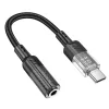 Type-C - Jack 3,5mm audio aljzat adapter, fekete, Hoco LS37