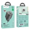 Hálózati gyors töltőfej, 1x USB / 1x Type-C, PD20W / QC3.0, 3A, GaN technológia, fekete, Hoco N41