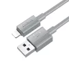 iPhone 8pin gyorstöltő adatkábel, szürke, 1M, 2.4A, Hoco X107