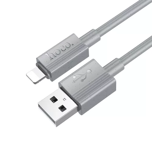 iPhone 8pin gyorstöltő adatkábel, szürke, 1M, 2.4A, Hoco X107