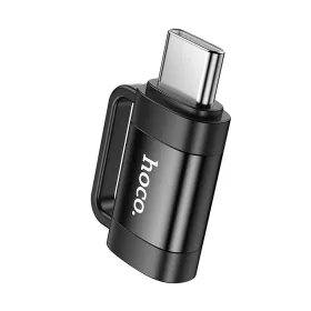 iPhone 8pin - Type-C OTG adapter, fekete, 3A, Hoco UA31E