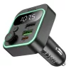 Bluetooth FM transmitter, 2xUSB / 1xType-C, QC3.0 / PD 20W, BT5.4, fekete, HOCO Bravery E85 