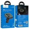 Bluetooth FM transmitter, 2xUSB / 1xType-C, QC3.0 / PD 20W, BT5.4, fekete, HOCO Bravery E85 
