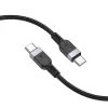Type-C - Type-C gyorstöltő adatkábel, 3A / 60W, 2M, fekete, Hoco X109