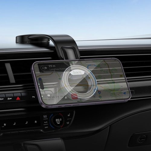 Műszerfalra helyezhető autós tartó, 360° fordítható, mágneses, fekete, Hoco H71
