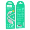 Type-C - iPhone 8pin gyorstöltő adatkábel, 1M, 27W / 2.4A, szövettel fonott, szürke, Hoco X113