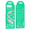 Type-C - iPhone 8pin gyorstöltő adatkábel, 1M, 27W / 2.4A, szövettel fonott, szürke, Hoco X113