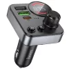 Bluetooth FM transmitter, 2xUSB / 1xType-C, QC3.0 / PD 48W, BT5.4, fekete, HOCO E86 