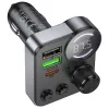 Bluetooth FM transmitter, 2xUSB / 1xType-C, QC3.0 / PD 48W, BT5.4, fekete, HOCO E86 