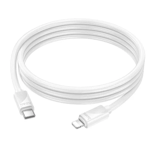 Type-C - iPhone 8pin gyorstöltő adatkábel, 1M, 27W / 2.4A, fehér, Hoco X114