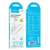 Type-C - iPhone 8pin gyorstöltő adatkábel, 1M, 27W / 2.4A, fehér, Hoco X114