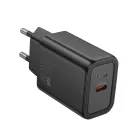 Univerzális hálózati gyors töltőfej, 1xType-C, PD / QC / 20W / 3A, fekete, Hoco N60