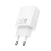 Hálózati töltőfej 1xUSB / 1xType-C, QC 3.0 / PD 3A / 20W, GaN, fehér, Hoco N61