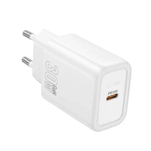 Univerzális hálózati gyors töltőfej, 1xType-C, PD3.0 / QC3.0 / 30W / 3A, fehér, Hoco N62 Gentle