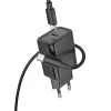 Hálózati töltőfej 1x Type-C + Type-C - Type-C adatkábel, PD 30W, QC 3.0, fekete, Hoco N62
