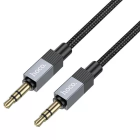   Univerzális jack-jack audio kábel, 3.5mm, szövettel fonott, fekete, 1M, Hoco UPA32