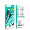 Type-C - iPhone 8pin gyorstöltő adatkábel, fekete, PD 27W, 2M, 2.4A, Hoco X88