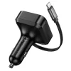 Szivartöltő fej 1xType-C / 1x USB csatlakozó, Type-C kábel, PD 35W, QC3.0, 0.65M, fekete, Hoco NZ18