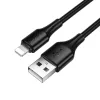 iPhone 8pin gyorstöltő adatkábel, 2.4A, 1M, fekete, Hoco X120