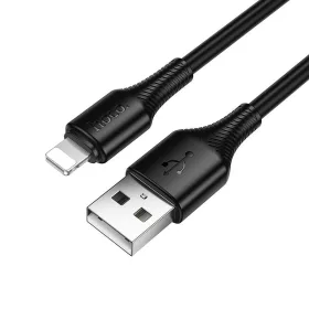   iPhone 8pin gyorstöltő adatkábel, 2.4A, 1M, fekete, Hoco X120