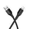 iPhone 8pin gyorstöltő adatkábel, 2.4A, 1M, fekete, Hoco X120