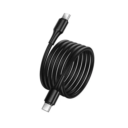 Type-C - Type-C gyorstöltő adatkábel, 3A / 60W, 1M, fekete, Hoco X120