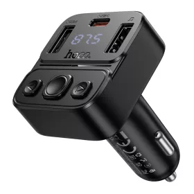   Bluetooth FM transmitter, 2xUSB / 1xType-C, QC3.0 / PD 20W, BT5.4, fekete, HOCO E87
