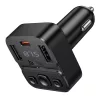 Bluetooth FM transmitter, 2xUSB / 1xType-C, QC3.0 / PD 20W, BT5.4, fekete, HOCO E87
