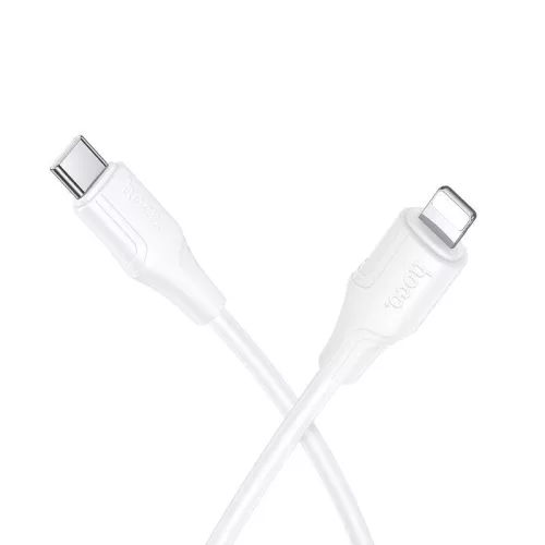 Type-C - iPhone 8pin gyorstöltő adatkábel, fehér, PD 27W, 1M, Hoco X124
