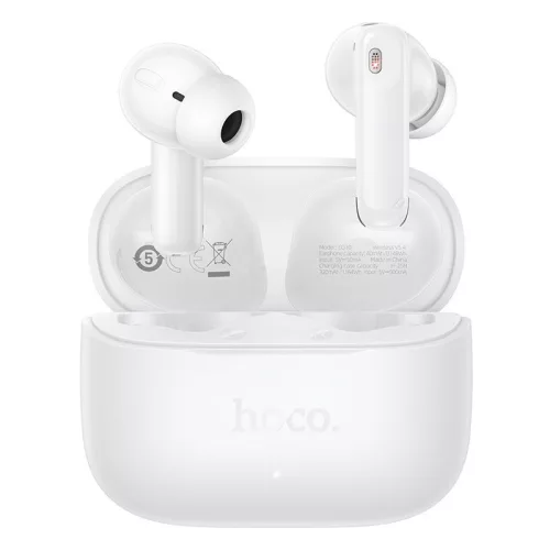 Stereo bluetooth headset vezeték nélküli töltőtokkal, TWS, BT6.0, fehér, Hoco EQ30