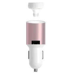   Joway H28 rózsaszín 2.4A szivartöltőfej + bluetooth headset