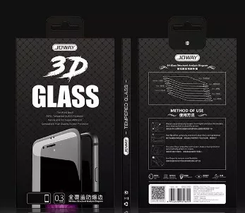 iPhone 6 Plus / 6S Plus (5,5") előlapi üvegfólia, 3D, fekete, ívelt, Joway BHM07