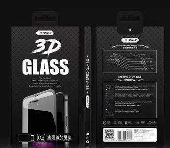 iPhone 6 Plus / 6S Plus (5,5") előlapi üvegfólia, 3D, fekete, ívelt, Joway BHM07