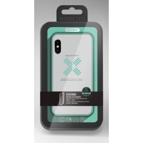   iPhone X / XS (5,8") hátlap tok, szilikon tok, menta zöld keretes / átlátszó, Joway BHK30