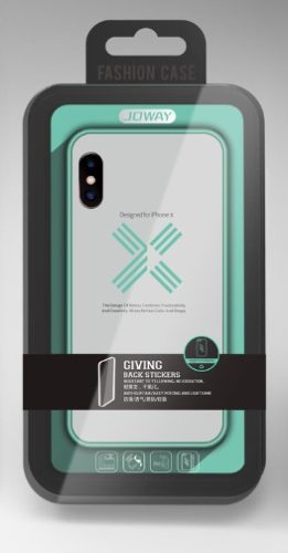 Joway BHK30 iPhone X / XS (5,8") menta zöld keretes átlátszó szilikon tok