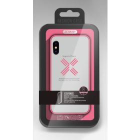   iPhone X / XS (5,8") hátlap tok, szilikon tok, rózsaszín keretes / átlátszó, Joway BHK30