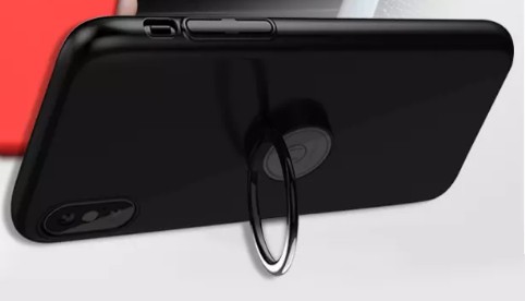 iPhone X / XS (5,8") hátlaptok, TPU tok, gyűrűs, mágneses, sötétkék, Joway BHK35