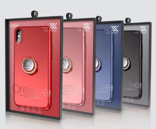 iPhone X / XS (5,8") hátlaptok, TPU tok, gyűrűs, mágneses, rose gold, Joway BHK35